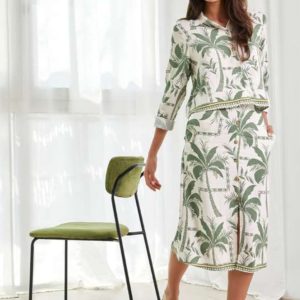 Falda Midi Palmeras
